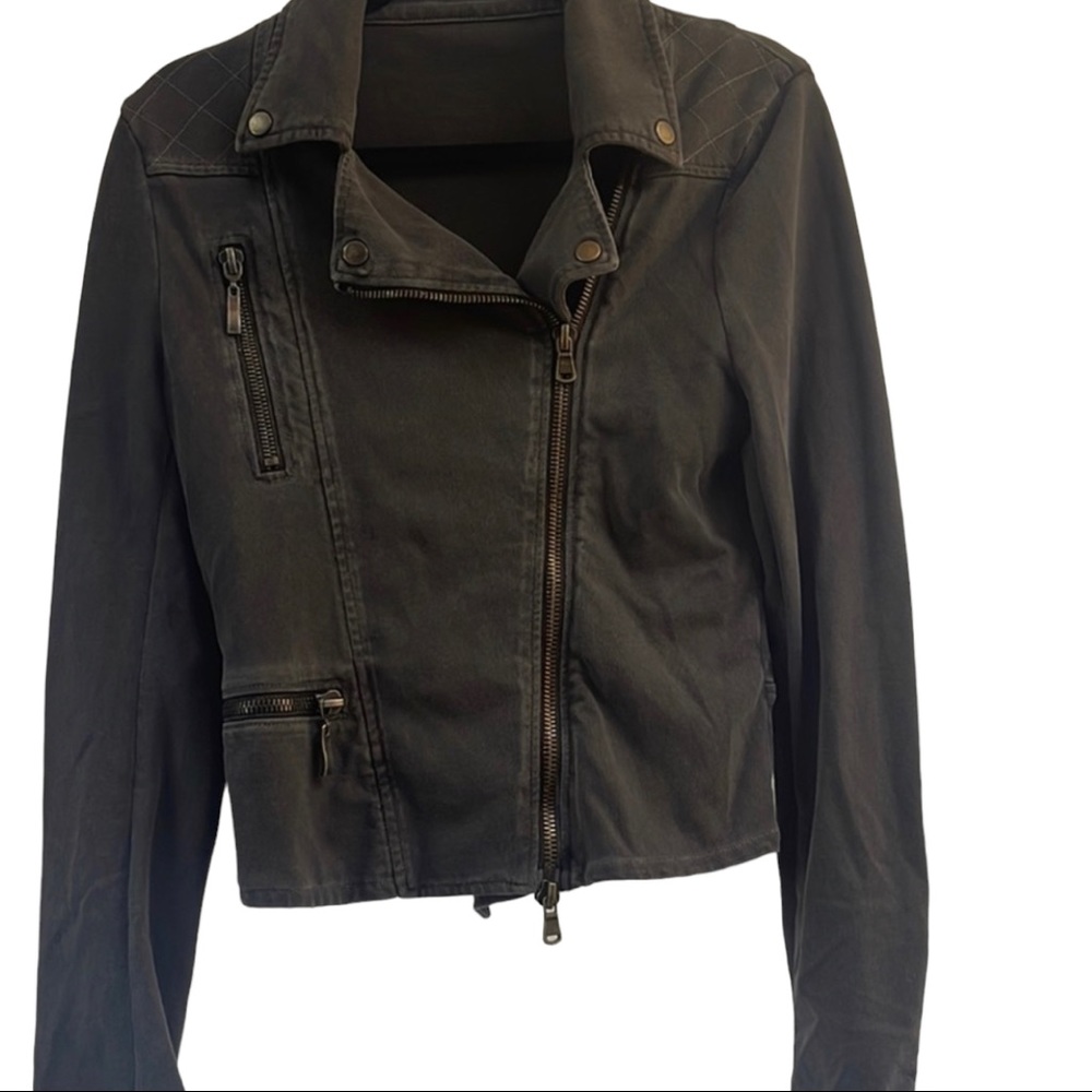 Soft lightweight cotton moto jacket